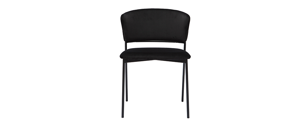 Set de 2 sillas de terciopelo y metal negros FELIZ